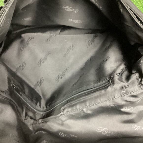 Vintage Fossil Classic Black Leather Briefcase Messanger Bag - Picture 3 of 16